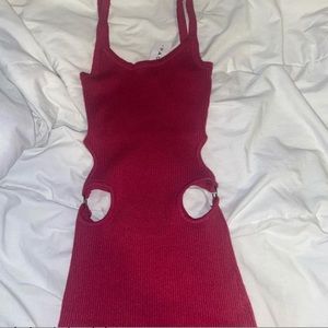 Super cute soft pink body on dress with flower cutout detailing on the side